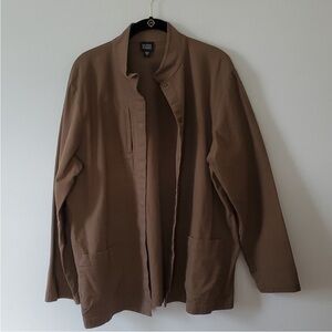 Eileen Fisher Coffee Color Open Front Jacket Large